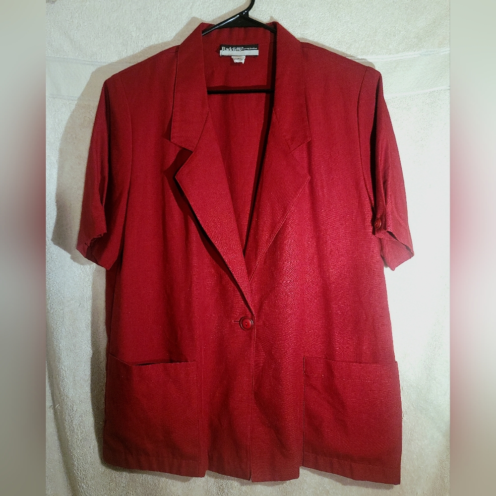 Vintage Red Blazer Size 14 by Radcliffe Sag Harbor